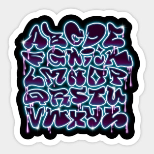 Neon Graffiti Alphabet Sticker